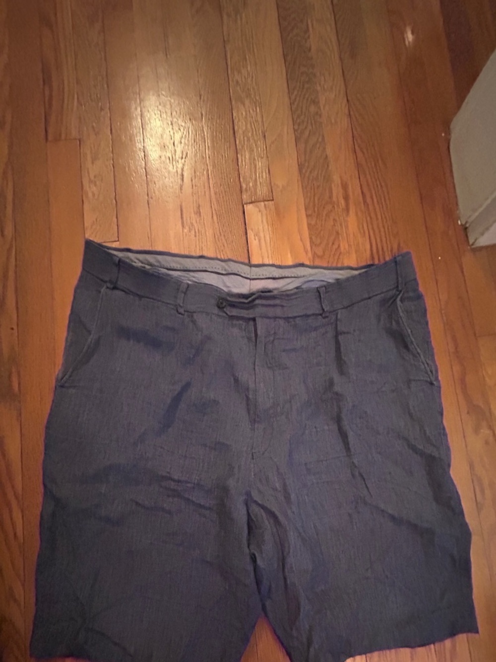 Ballin Men's Navy Chambray Linen Shorts Size 44